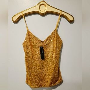 The Limited gold sequin camisole, S, NWT